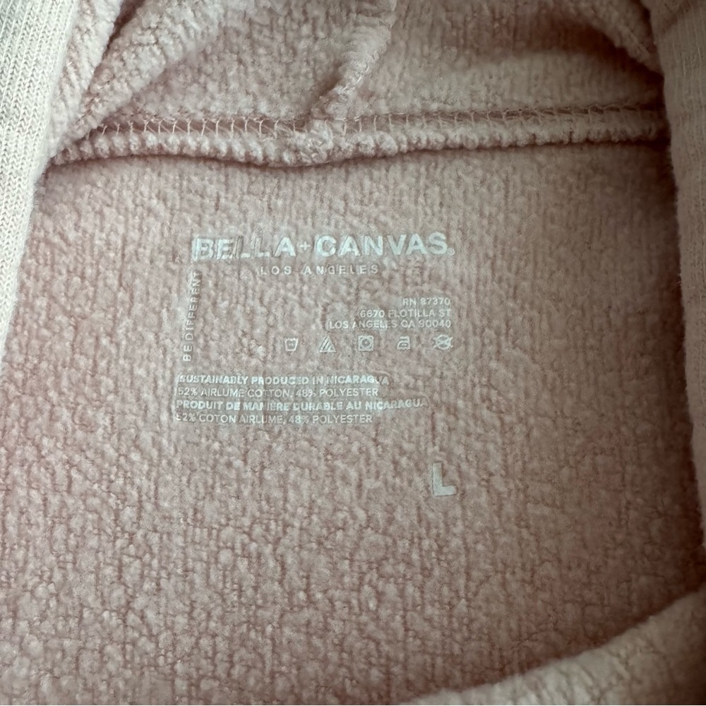 Blush Pink Cropped Hoodie and Jogger Set size large - Picture 3 of 6